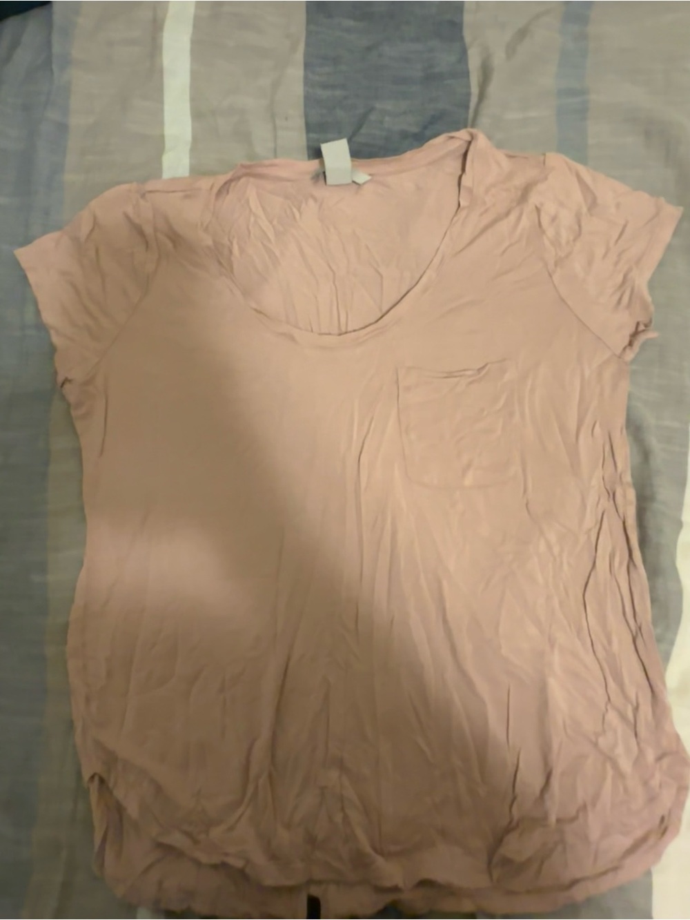 H&M Women's Scoop Pocket Tee - Blush Pink